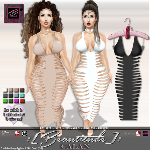 :[Beautitude]: Calan Dress [Onyx] BOM Compatible!