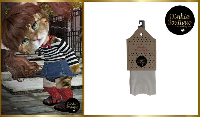 *DB* DINKIES KNEE SOCKS creme dots