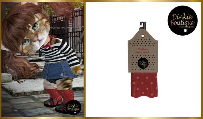 *DB* DINKIES KNEE SOCKS red dots