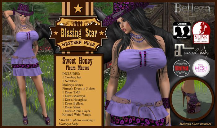 *BLAZING STAR*Sweet Honey-Fleurs Mauves