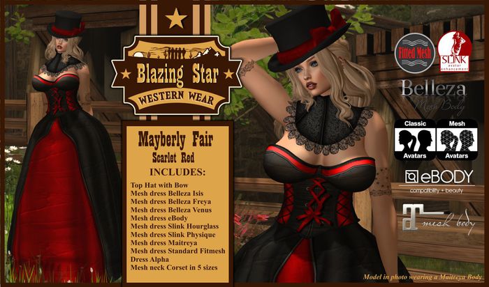 *BLAZING STAR*Maberly Fair-Scarlet Red