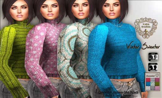 ND*Winter Sweater*- Hud-9 Texture - Compatible [HUD ALPHA] Bodies Mesh