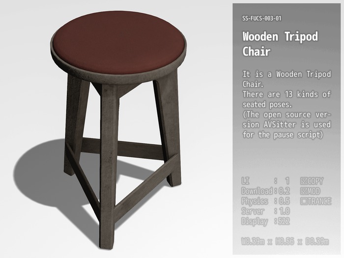 SS: Wooden Tripod Chair