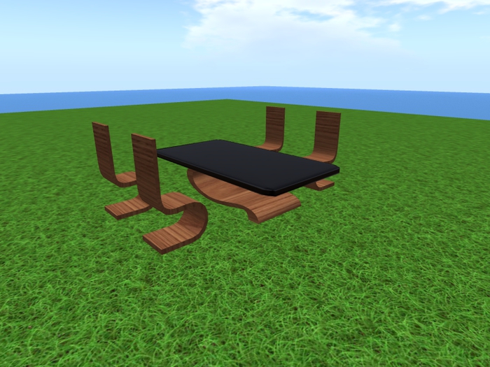 Table with 4 chairs and poses( 4 colors )