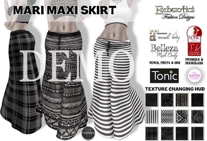 DEMO EFD_188 Mari Maxi Skirt and Texture Hud