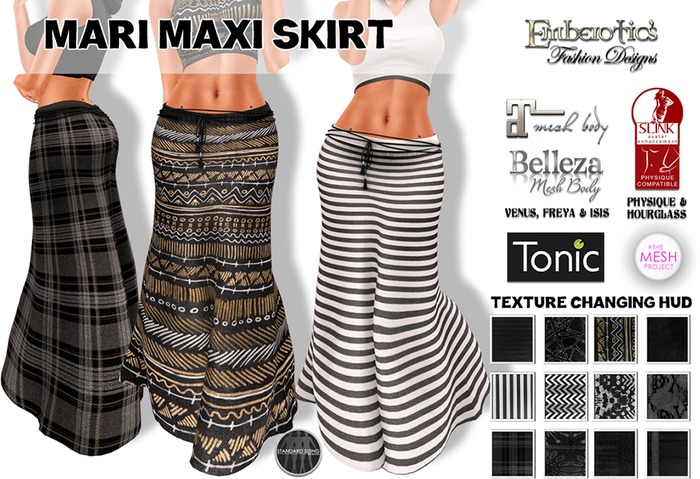 ~ Mari ~ Maxi Skirt and Texture Hud