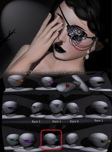 .la petite morte. eye patch-turquoise roses 