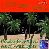 Lit Palm trees set of 3