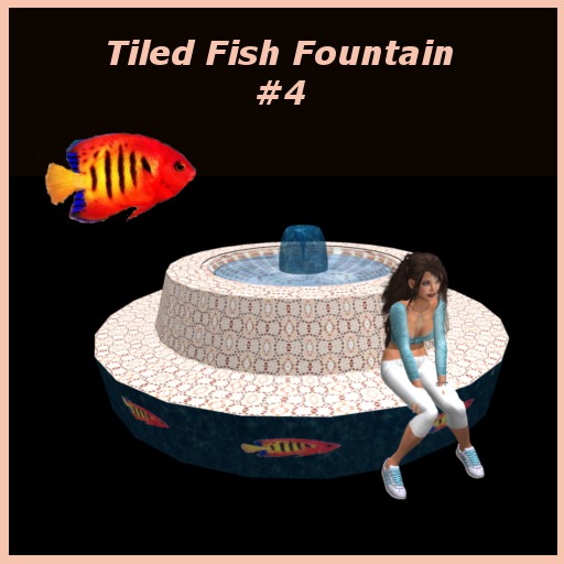 Tile Fishie Fountain #4 (6 prims)