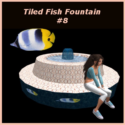 Tile Fishie Fountain #8 (6 prims) BOXED