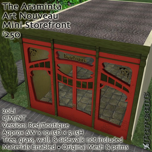 %Art Nouveau Storefront (Red Boutique) *MESH* Delivery Box