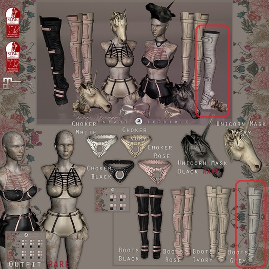 .ET. Vintage Romance Boots Grey