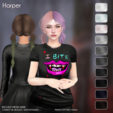 /Wasabi Pills/ Harper Mesh Hair - B&W