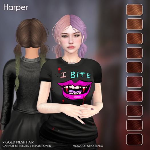/Wasabi Pills/ Harper Mesh Hair - Reds