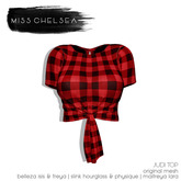 .miss chelsea. Judi Top Red Plaid