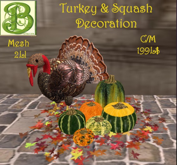 BGU7 Turkey  &  Squash Decoration