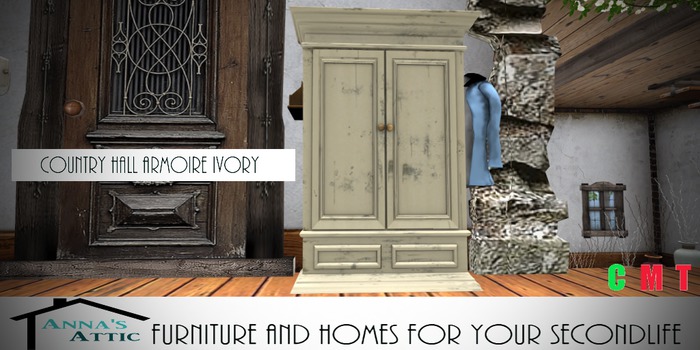 Country Hall Armoire IVORY