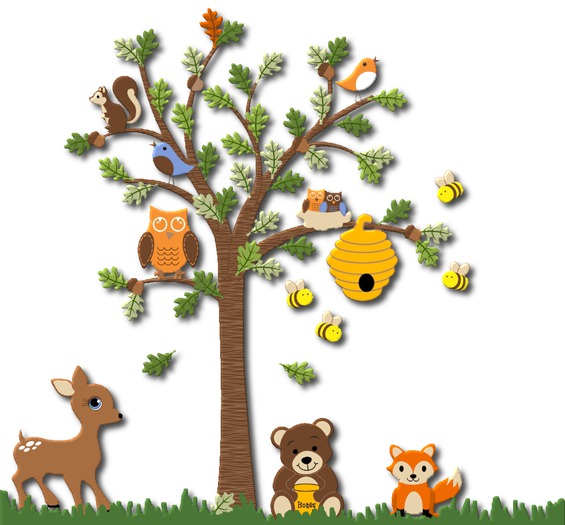 Kids Wall Decor - Teddy Tree Friends