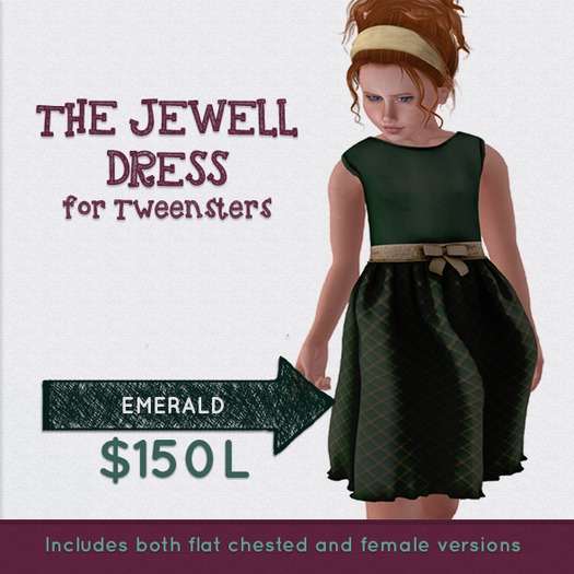 Jewell Dress for Tweenster - Emerald