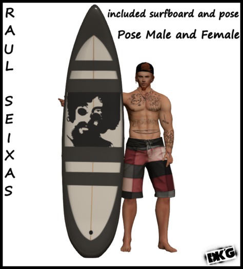 DK'G Animated Pose Surfboard Raul Seixas