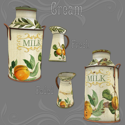 *pm* Olde Tyme Kitchen: Milk Containers - Cream