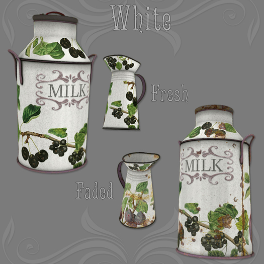 *pm* Olde Tyme Kitchen: Milk Containers - White