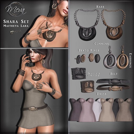 Meva Shara Dress Beige Box