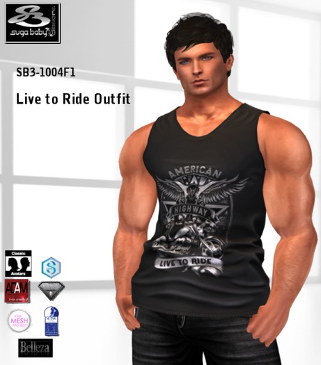 Live to Ride Tank Top and Jeans