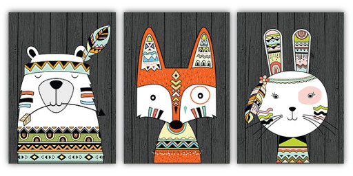Kids Wall Decor - Native Trio