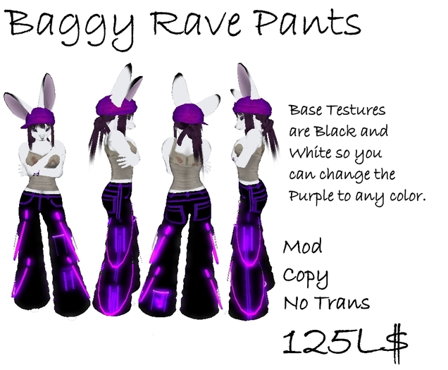 Baggy Rave Pants Purple