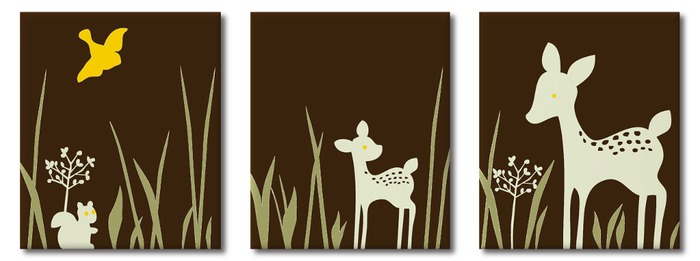 Kids Wall Decor - Deer Me Trio
