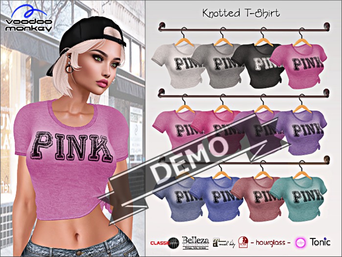 Mesh Knotted T-Shirt DEMO ::VoodooMonkey::