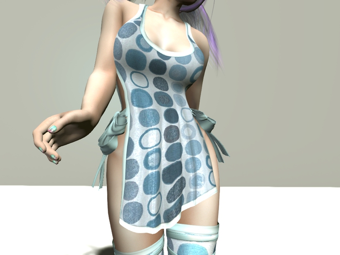.:S.C:. Silky Ribboned Dress - Blue Set - All Bods (DEMO)