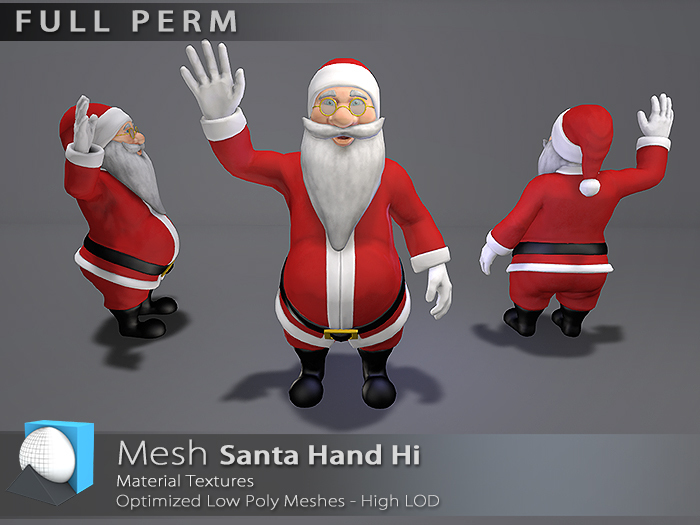 [Prim 3D] - Santa Hand Hi "FULL PERM"