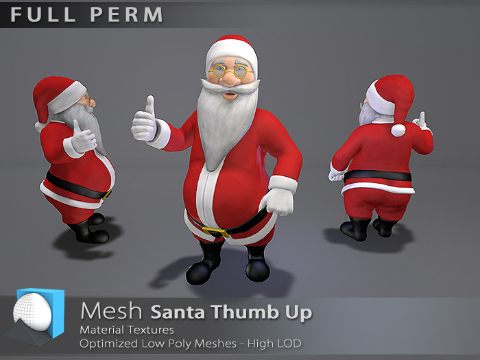 [Prim 3D] - Santa Thumbs Up "FULL PERM"