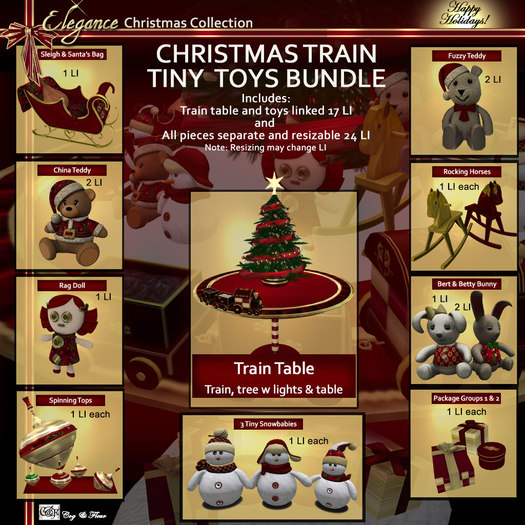 C&F ChristmasTiny Toys Train Table BUNDLE