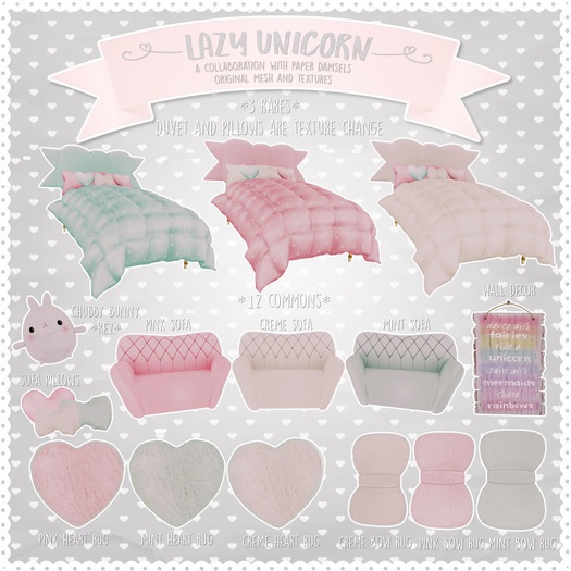 [Lazy Unicorn] Lola Bed - Mint - RARE
