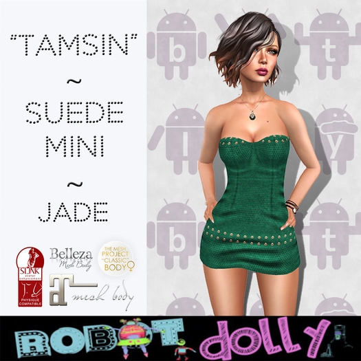 RD - Tamsin - Strapless Suede Mini - Jade