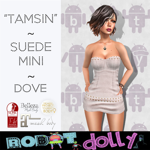 RD - Tamsin - Strapless Suede Mini - Dove