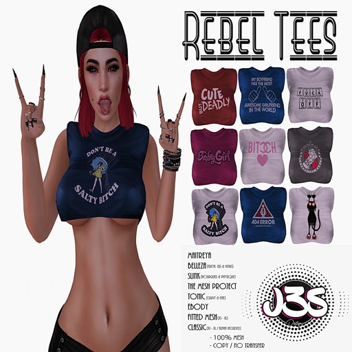 [J3S] Rebel Tees Colors (Wear me)