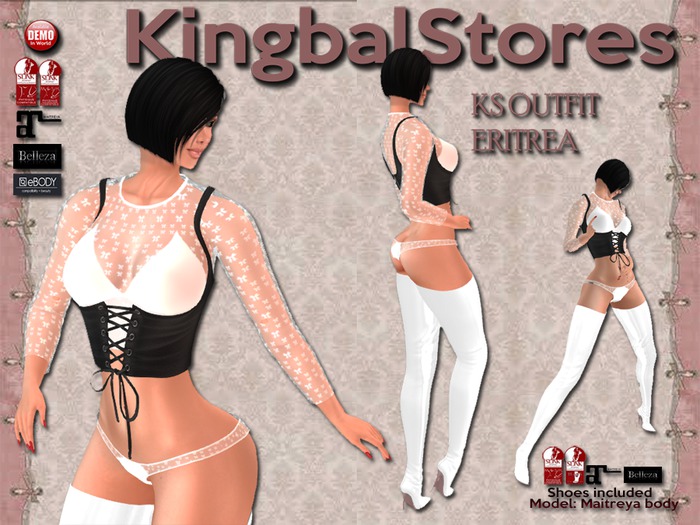 KS OUTFIT ERITREA BOW LACE WHITE