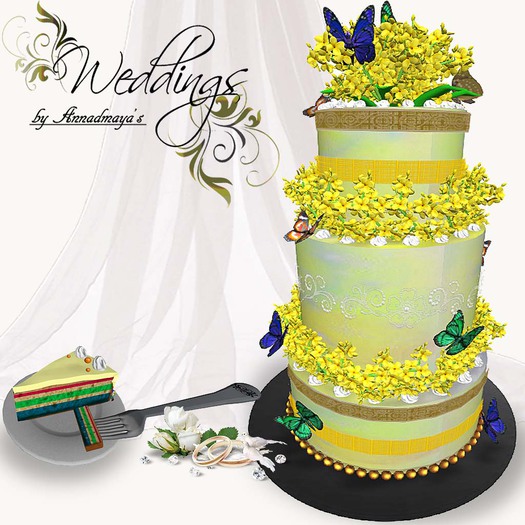 Mesh Wedding Cake with Spring Flowers