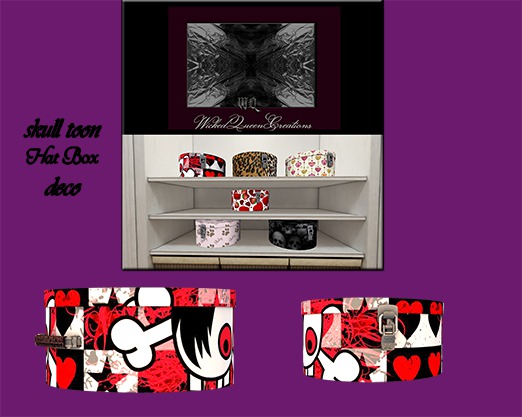 skull toon print hat box