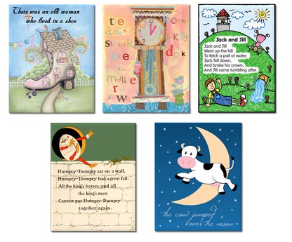 Second Life Marketplace Kids Wall Decor Nursery Rhyme Five Kids Wall Decor Nursery Rhyme Five