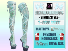 .:S.C:. Ribbon Boots - 1 - Blue Daisy