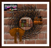 Thanksgiving - Give Thanks  Pumpkins Couple Wreath