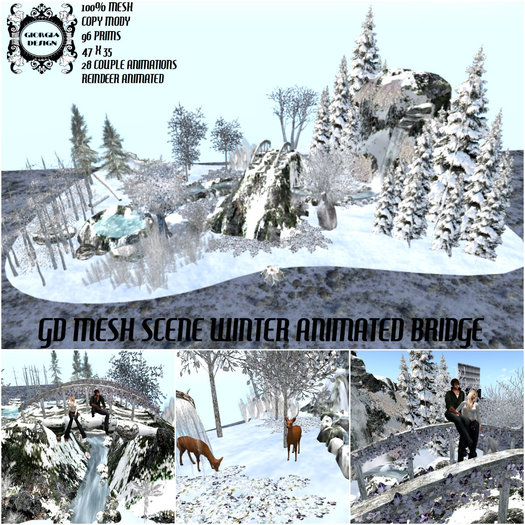 GD MESH SCENE WINTER ANIMATED BRIDGE