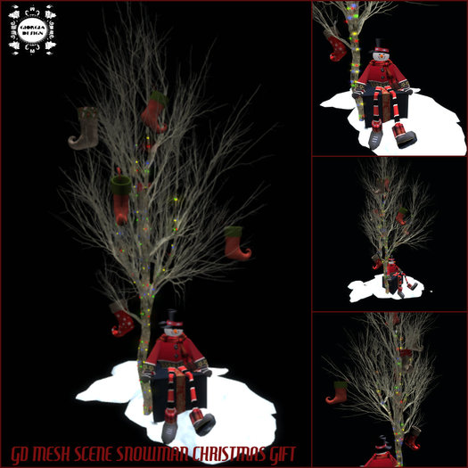 GD MESH SCENE SNOWMAN CHRISTMAS GIFT