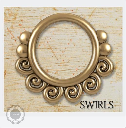 (Yummy) Gold Septum Rings - Swirls