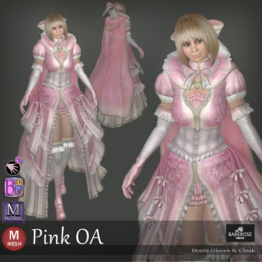 ::: B@R ::: Pink OA (Bento Cloak, Skirt and Gloves)